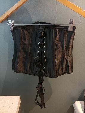 Black Shimmer Underbust Corset -Size Small NWT